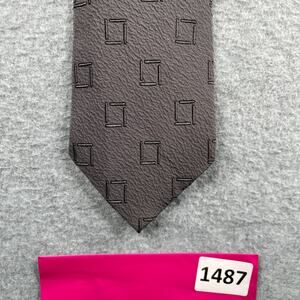 Giorgio Armani Cravatte Neck Tie Silk Gray Textured Geom etric Made In Italky